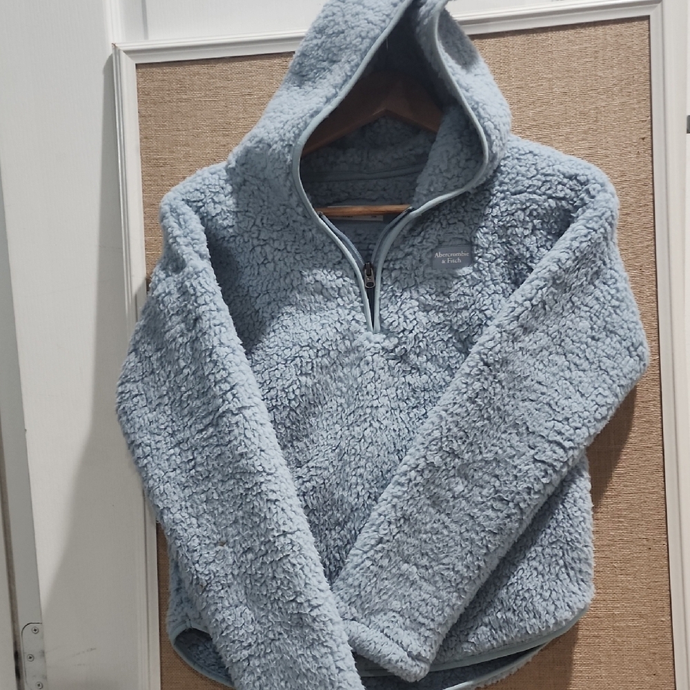 Abercrombie & Fitch Light Blue Sherpa Pullover